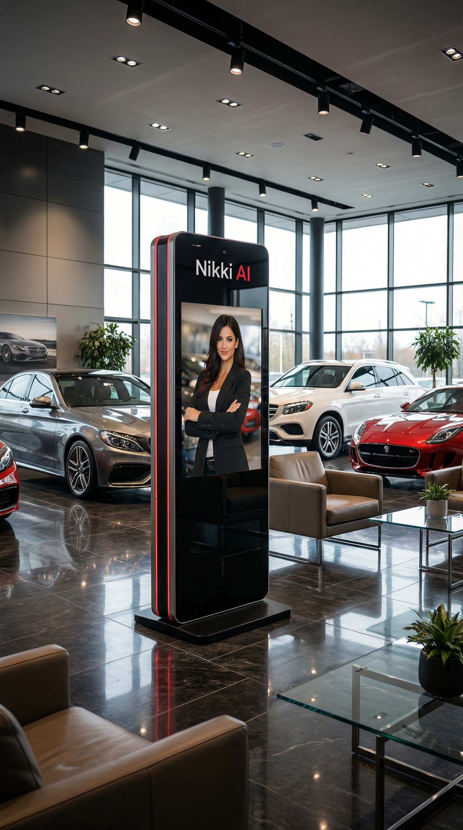 Nicolette on showroom floor