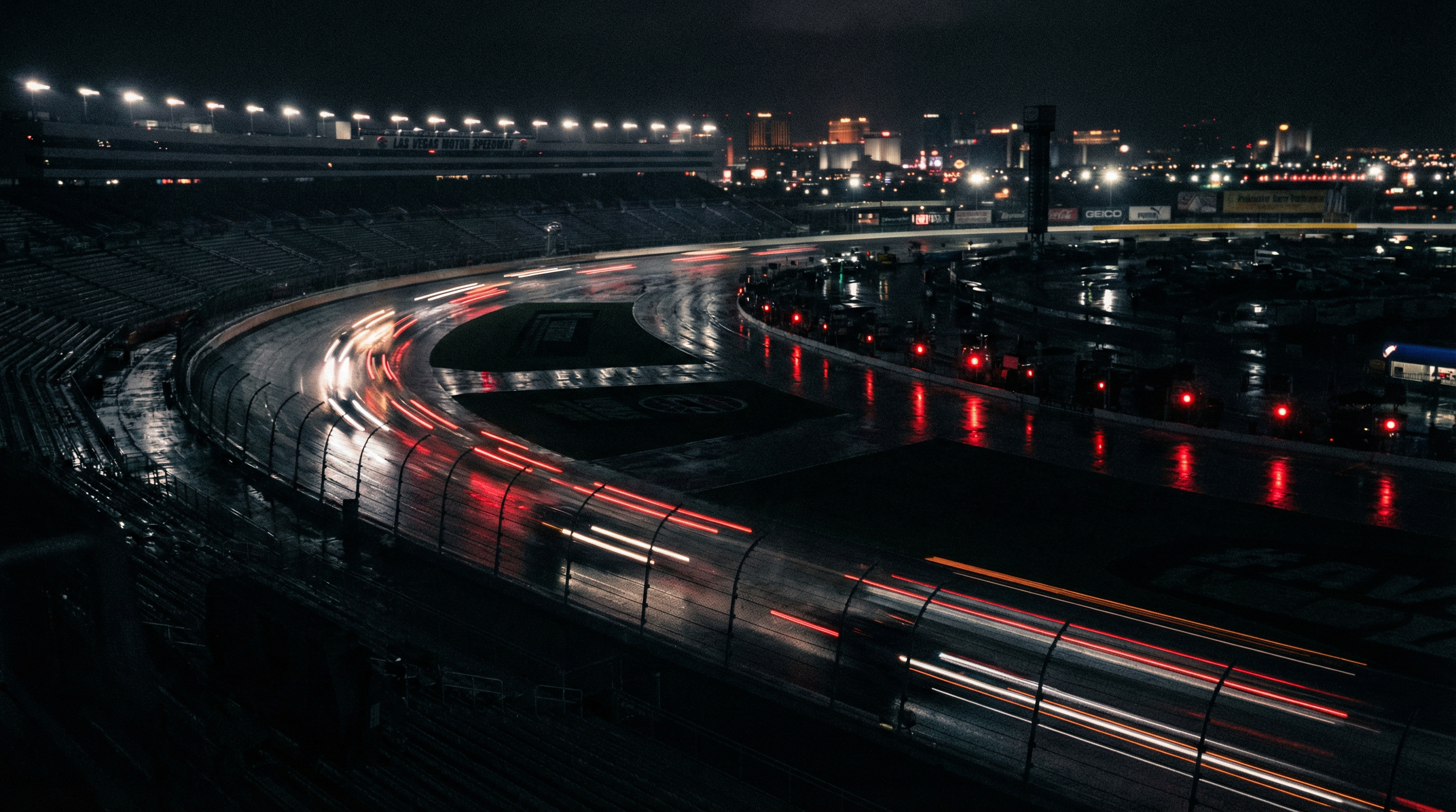 Racing track at night